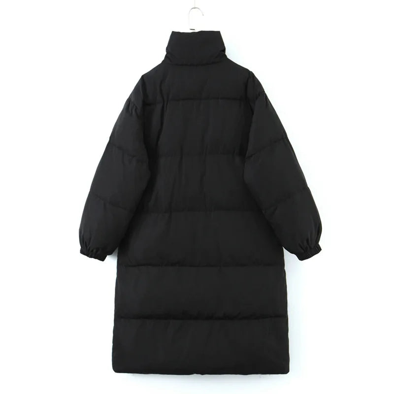 Macy Fashion Over-the-knee Mid-length Quilt Cotton-padded Jacket Plus Size Women's Winter Good Quality Korean Style Large Parka