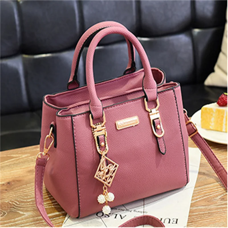 Maxy PU Leather Ladies Handbags Women Vintage Purse Plush Tassel Messenger Bags Tote Boston Shoulder Crossbody Bag