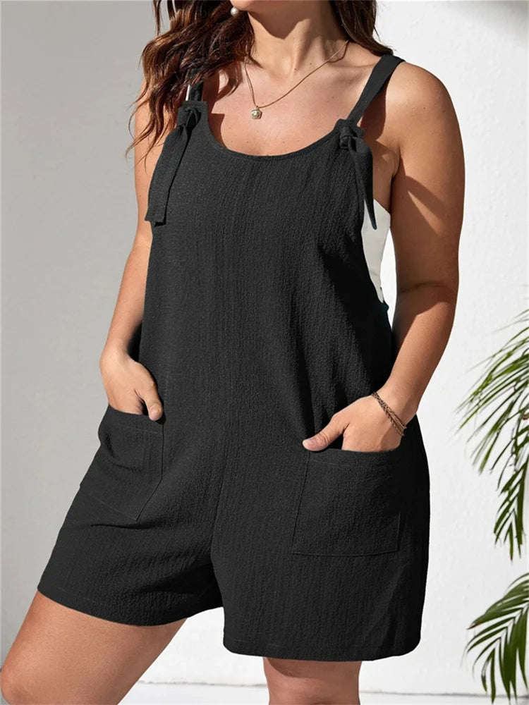 Maxy Plus Size Women Clothing Romper Solid Jumpsuit Slip Corset Sexy Casual Shorts New Style Summer dresses