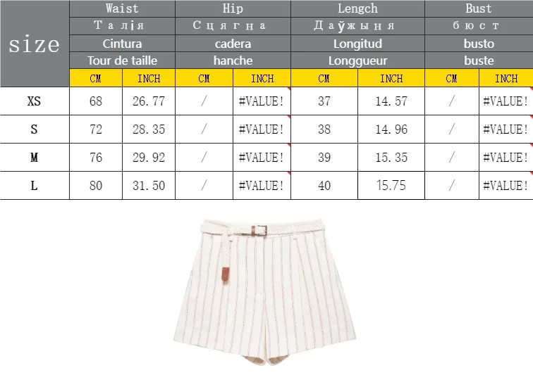 TRAF Women Shorts 2 Pieces Sets 2024 New Fashion Stripe Vest Coat Women Suit Summer Casual Shorts Two Piece Set Women Outfit