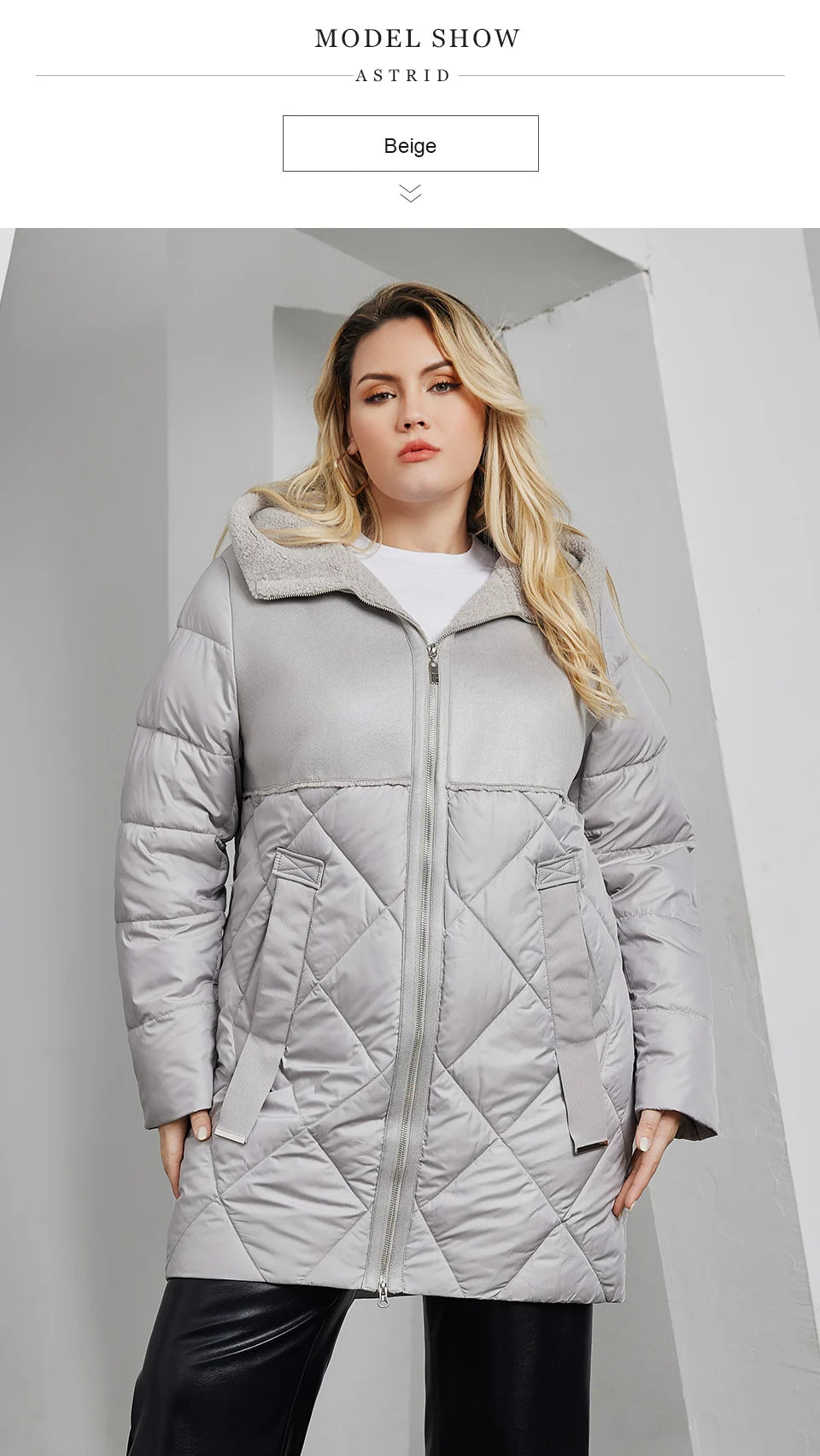 Gacy Women's Winter Jacket 2023 Plus Size Women Parka Long Bio Down Jackets Stitching Design Thick Fleece Hooded Quilted Coat