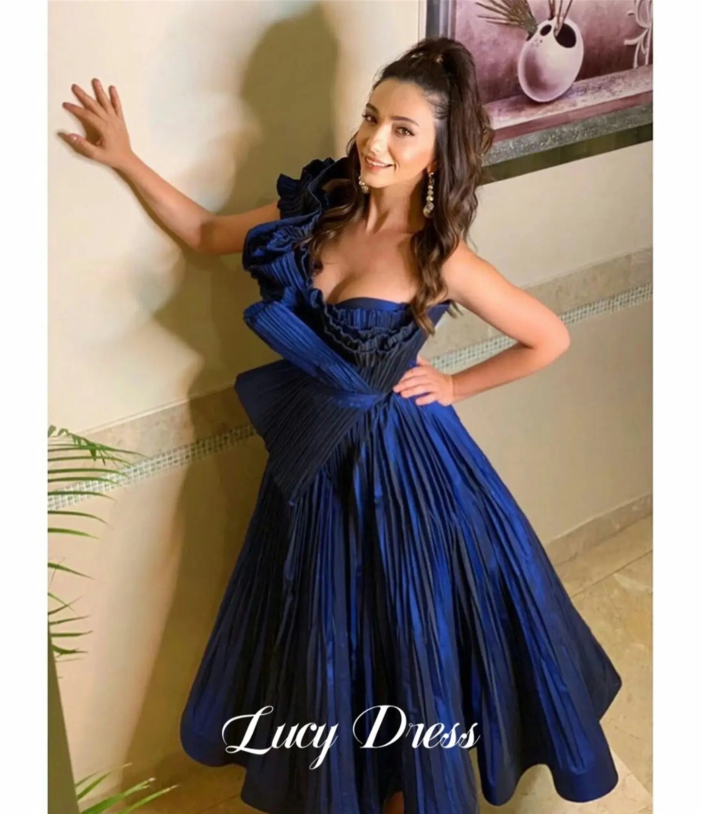Babs Cocktail Dress Blue Ball Gown Folds Line A Formal Elegant Party Women 2024 Evening Dresses Ladies Luxury Female 2024 New