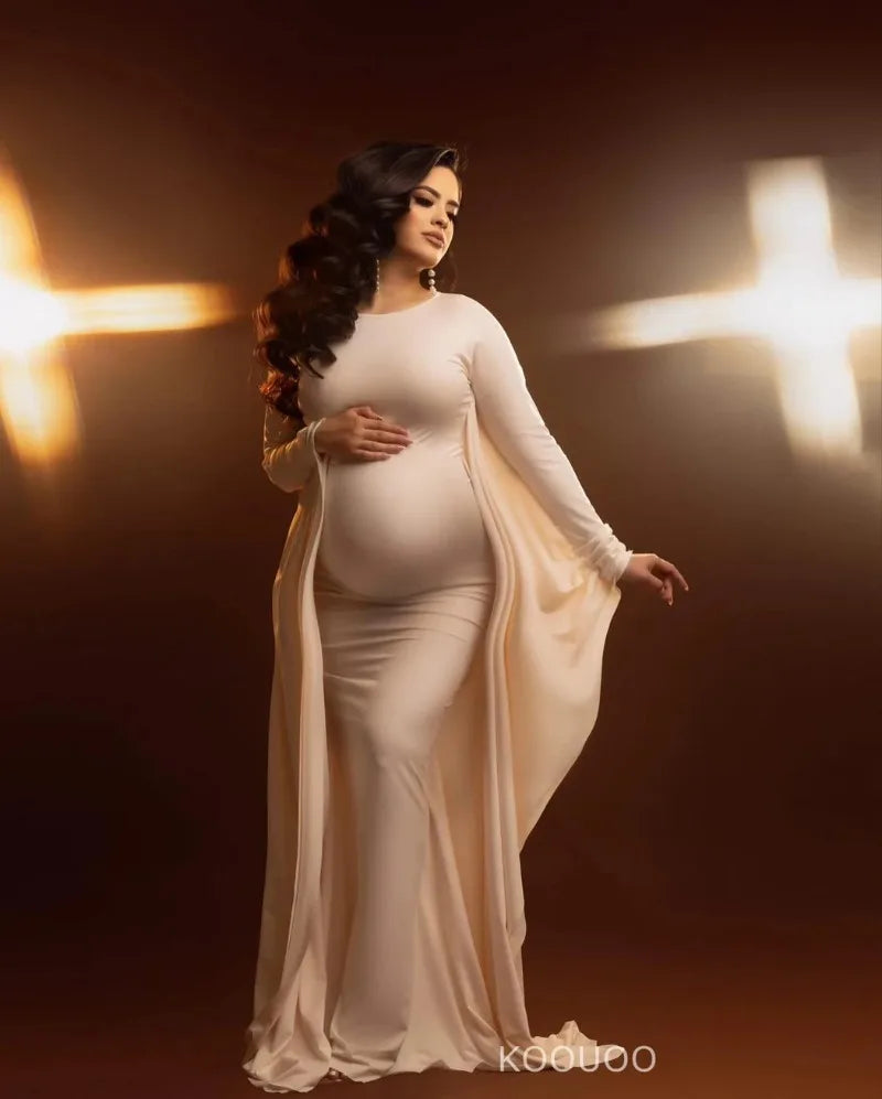 Maxy Pregnancy Photo Shoot Casual Gown Elegant Batwing Sleeve Maternity Cocktail Party Bodycon Maxy Long Mermaid Evening Dresses