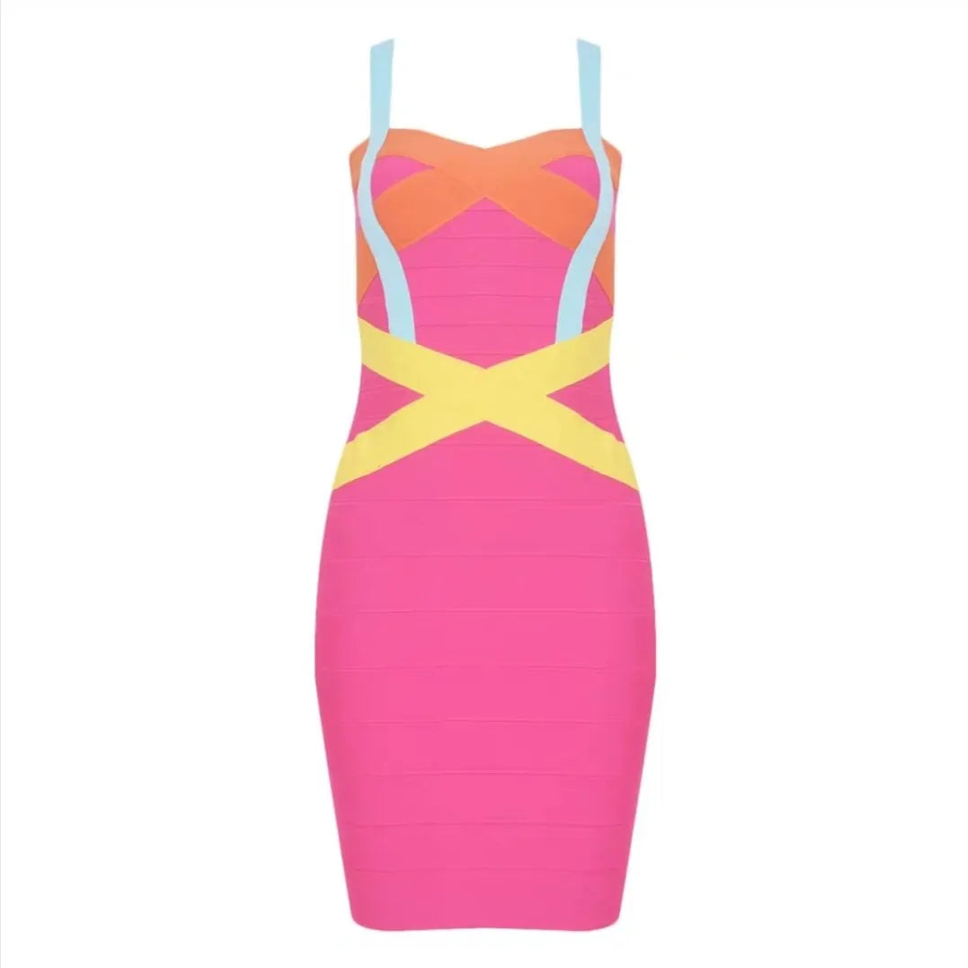 Maxy New Summer Style Sleeveless Sexy Strapless Dress With Straps Rayon Bandage Nightclub Style Dress Celebrate Fashion Wear