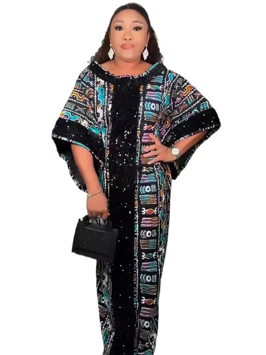 Macy Women Traditional Dresses Dashiki Print Macy Robe Turkey Africa Clothes Party Evening Gown Plus Size Boubou Dress