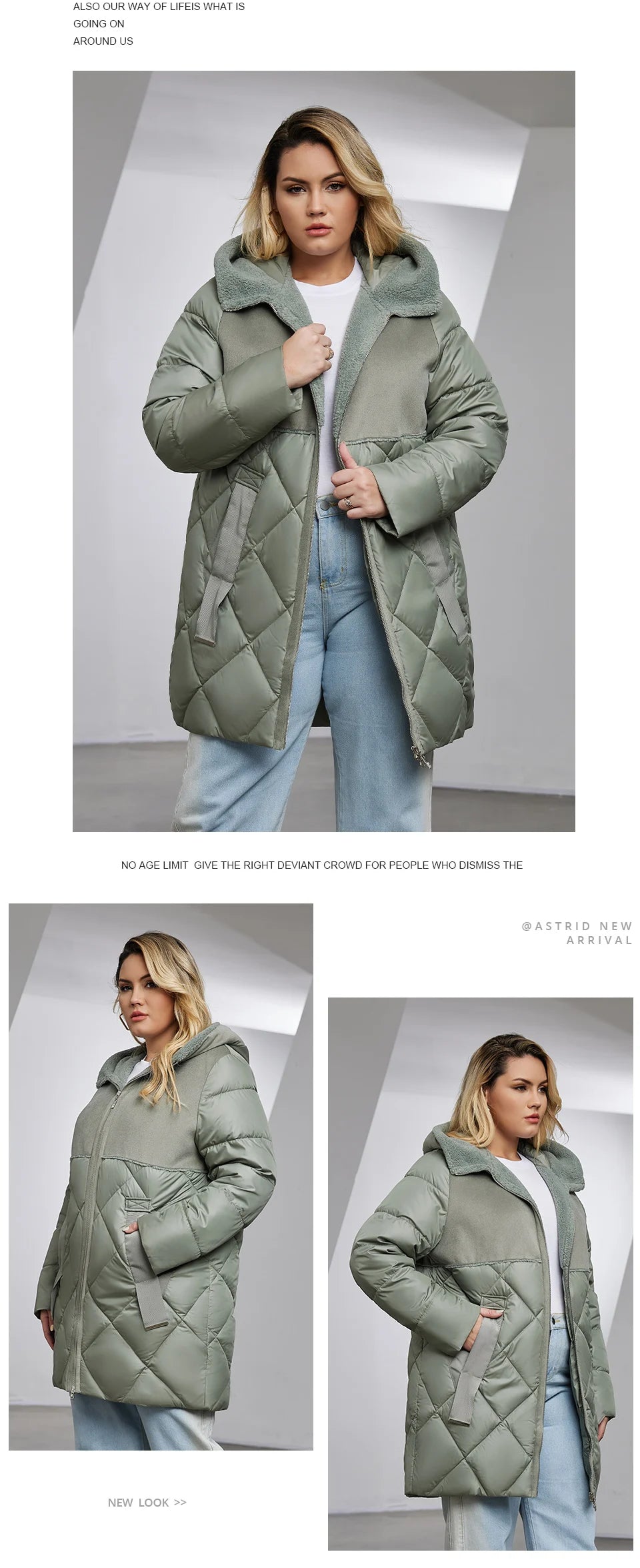 Gacy Women's Winter Jacket 2023 Plus Size Women Parka Long Bio Down Jackets Stitching Design Thick Fleece Hooded Quilted Coat