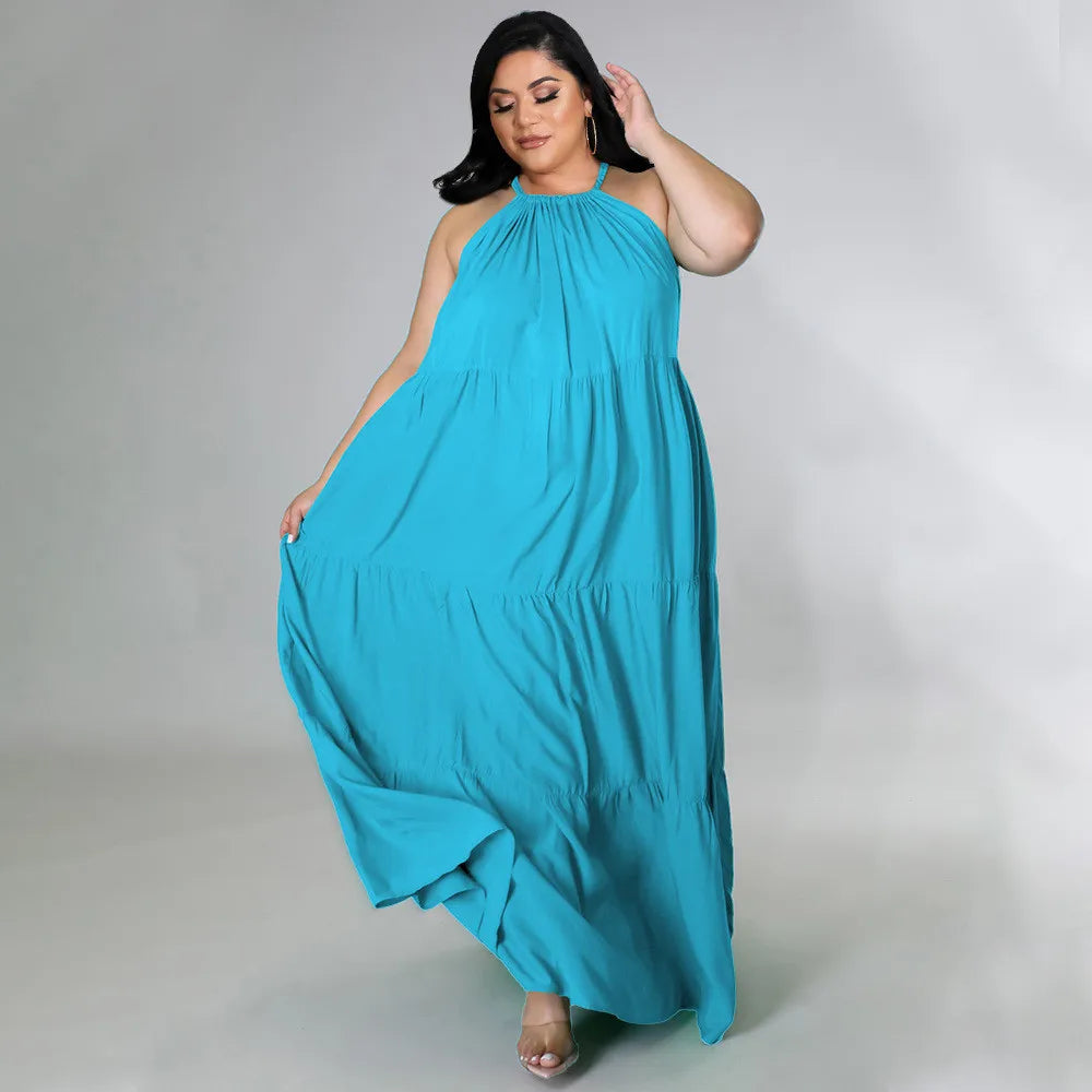 Maxy Women's Dress Plus Size Summer Holiday Clothing Wholesale Sexy Casual Loose Full Length Elegant New Dresses