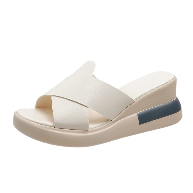 Maxy Women Sandals and Wedges Slippers Summer New Thick-soled Slippers Women's Platform Fashion High-heeled Sheos