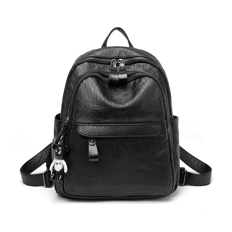 Maxy Retro Large Capacity Backpack Women Leather Rucksack Women's Knapsack Travel Laptop Backpacks Shoulder School Bags Mochila C1351