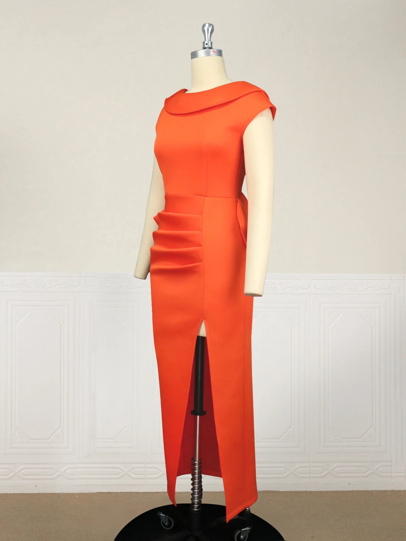 Maxy Women Wedding Guest Orange Dress Sexy Backless Big Bow Long Split Sheath Elegant African Gowns Celebrate Robes dress