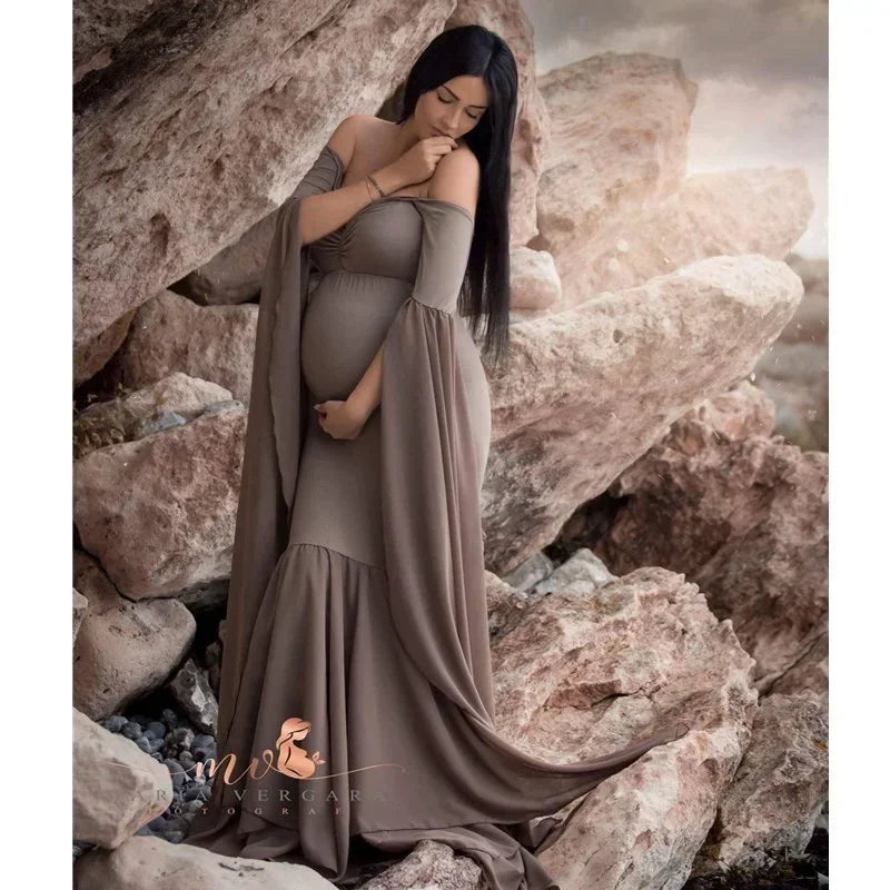 Elegant Maternity Gown Lace Macy Dress Pregnant Women Clothes Photography Pregnancy Dress Maternity Dresses for Photo Shoot