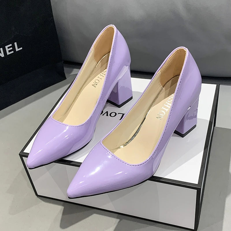 Momsey 2024 New Spring Pumps Fashion High Heels Shoes Women Slip on Ladies Pumps for Party Dress Candy Shoes