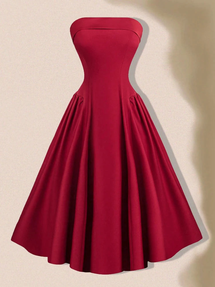 Maxy Plus Size Women's Summer New Sleeveless Breasted Sexy Evening Dresses Dresses Polyester Material