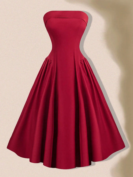 Maxy Plus Size Women's Summer New Sleeveless Breasted Sexy Evening Dresses Dresses Polyester Material