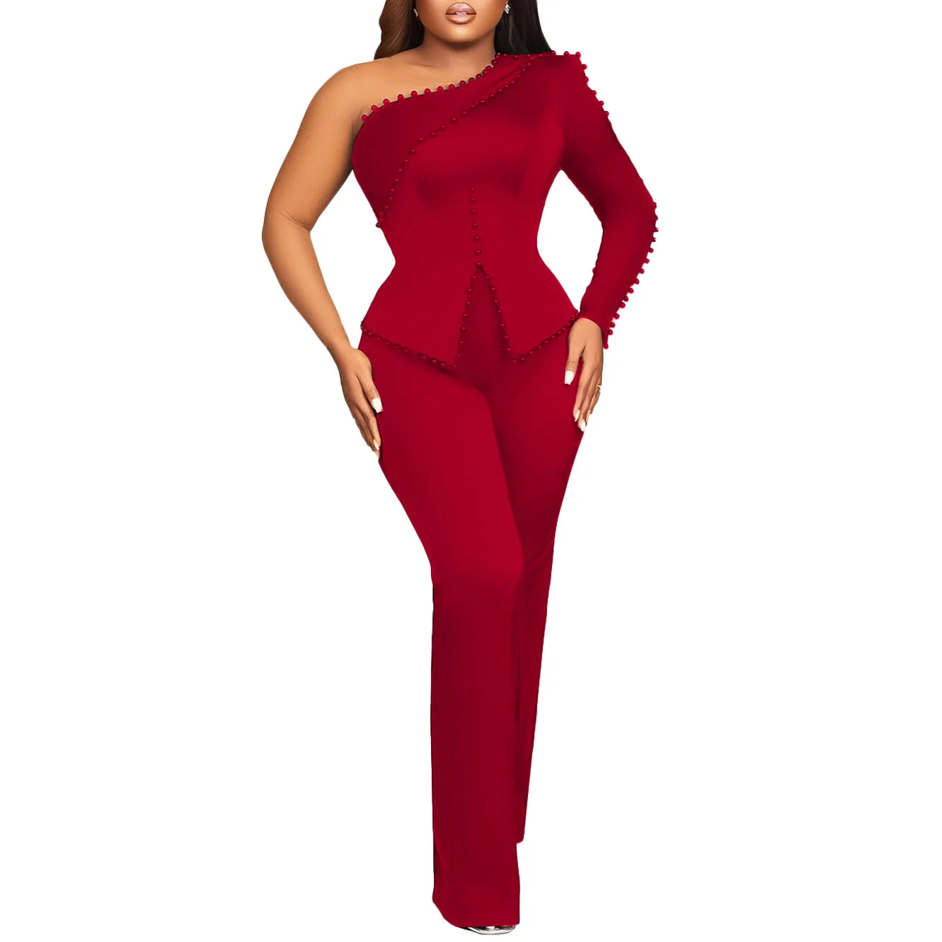 Macy Wear For Women 2 Piece Sets Beaded Top And Straight Pants Suit Two-piece Party Lady Matching Sets Africa Clothes Outfits