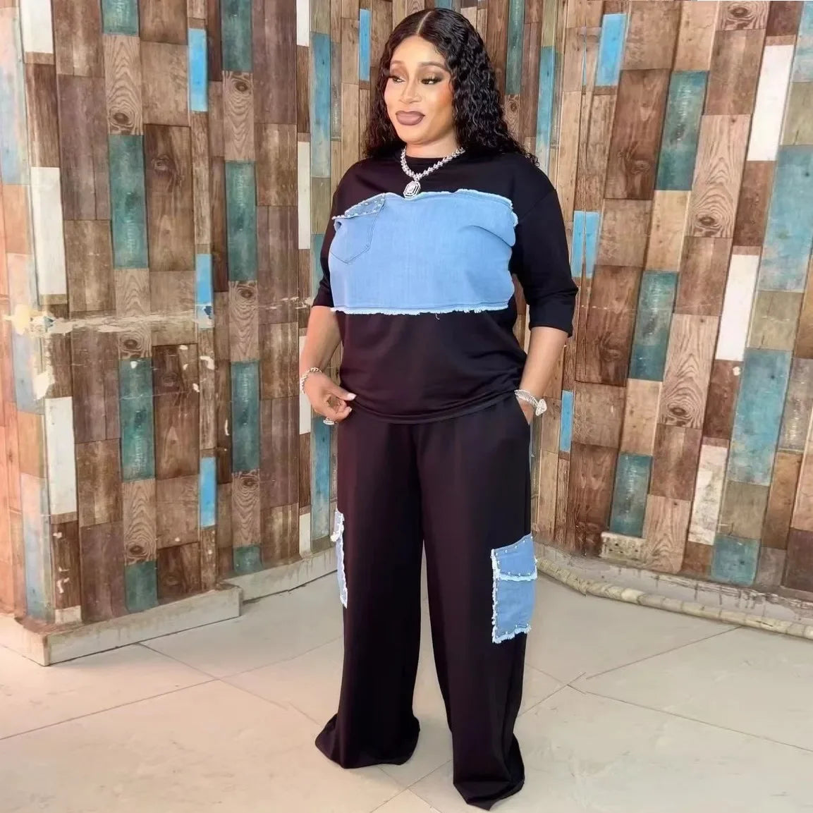 Maxy 2 Piece Women Sets New Spring Autumn Denim Matching Sets Two Pieces Sets Top Pants Suits Outfits Clothing