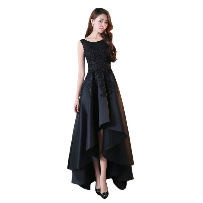 Maxy Evening Dress for Women New Style Simple, Elegant and Elegant Black Long Style Banquet Elegant Host Socialite Dress