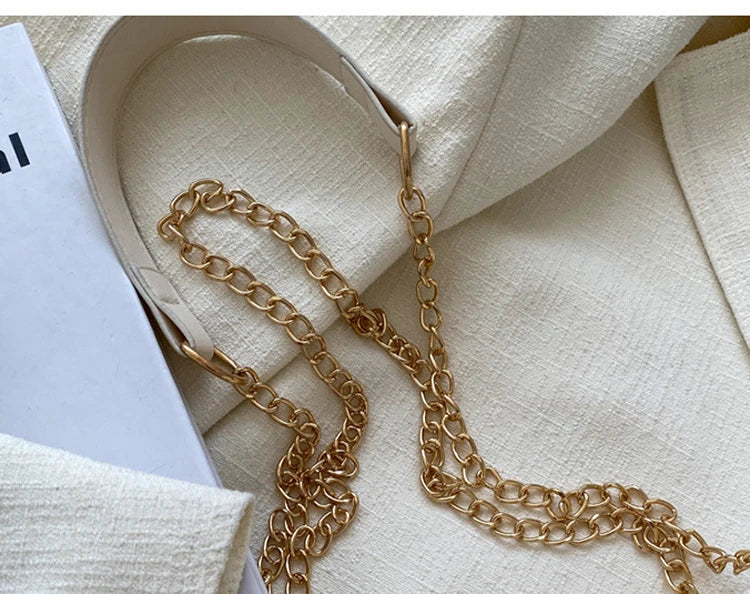Maxy Casual Chain Crossbody Bags For Women Fashion Striped Shoulder Bag Large Capacity Flap Ladies Handbags