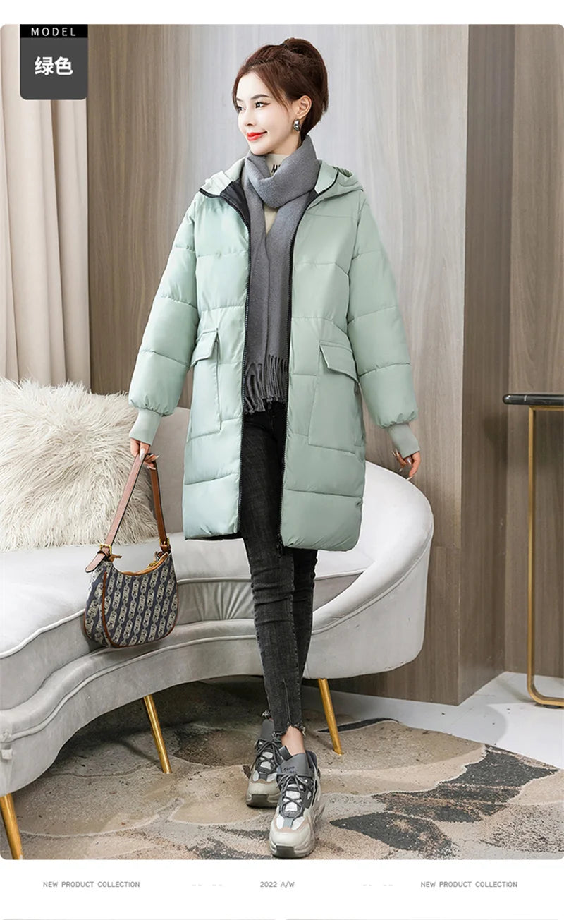 Super Large Size Winter Long Coat Women's Cotton-padded Jacket Oversize Loose Parkas Hooded Thicken Overcoat Plus Size XL-8XL