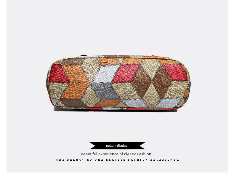 Maxy New Arrival Fashion Middle-Aged Soft Leather Print Big Bag