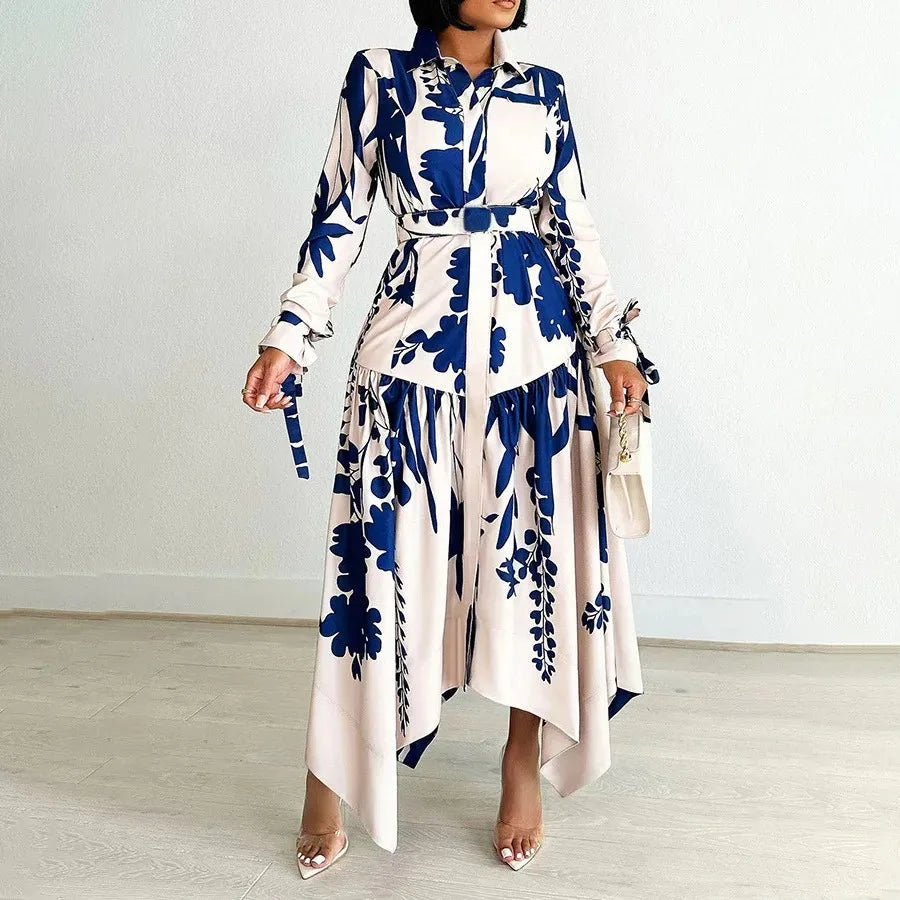 Babs Elegant Polyester African Party Evening Dresses for Women Summer 2024 African Long Sleeve Print Long Macy Dress Gowns Outfits