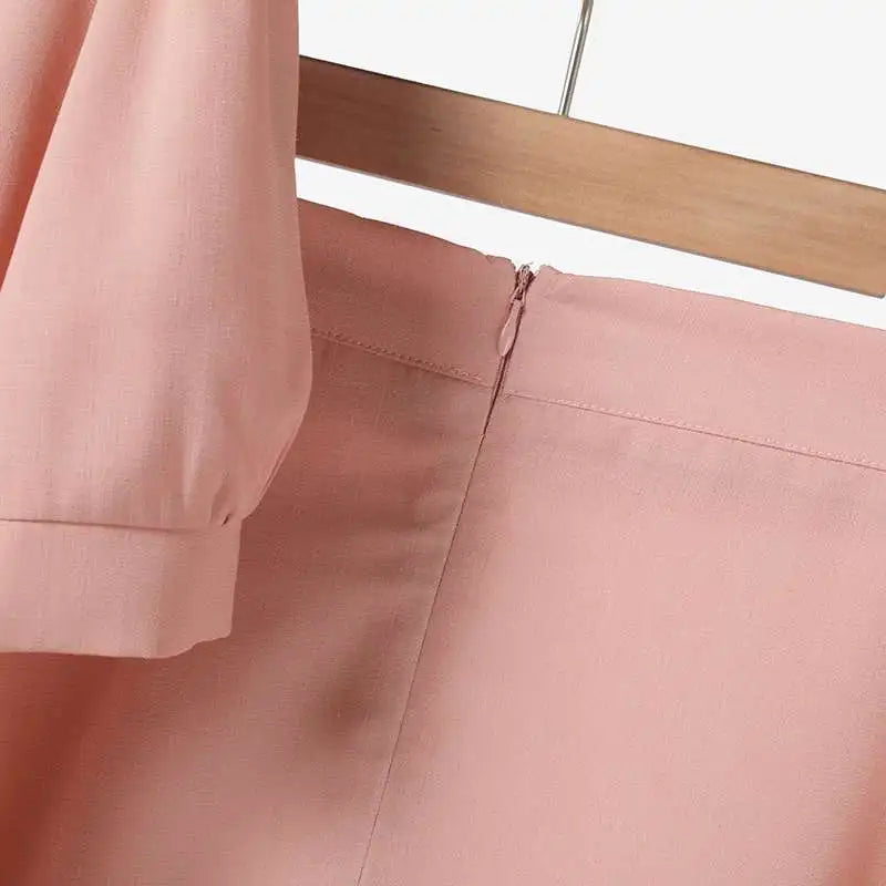 Maxy ZANZEA Vintage 2PCS Ruffled Dress Sets Women Buttons Outfits Summer Short Sleeve Tops Suit Casual Office Long Skirt Sets