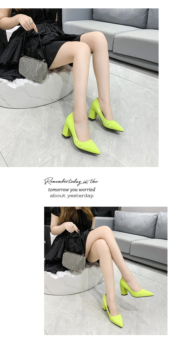 Momsey 2024 New Spring Pumps Fashion High Heels Shoes Women Slip on Ladies Pumps for Party Dress Candy Shoes