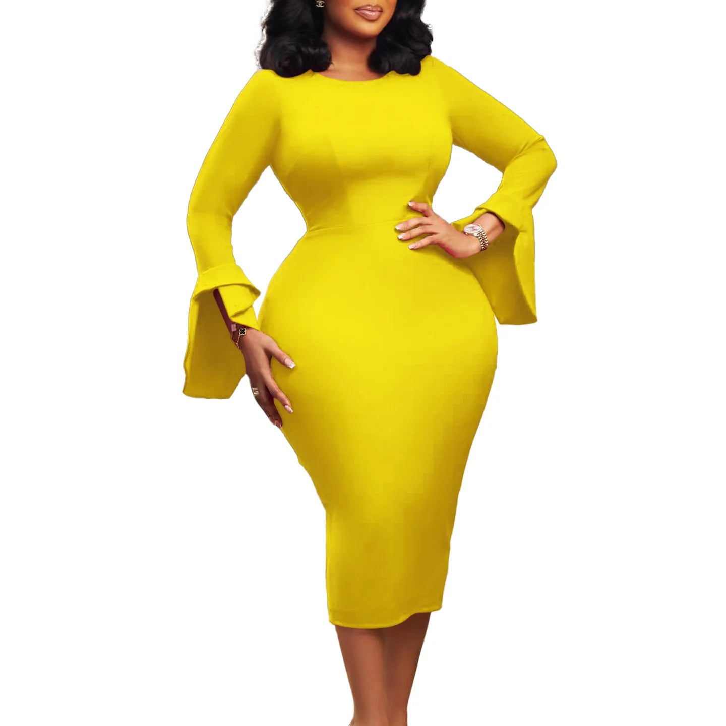 Babs Elegant Dresses Women Solid Color Pencil Slim Bodycon Dress Ankara Dashiki Africa Clothing Evening Party Gown