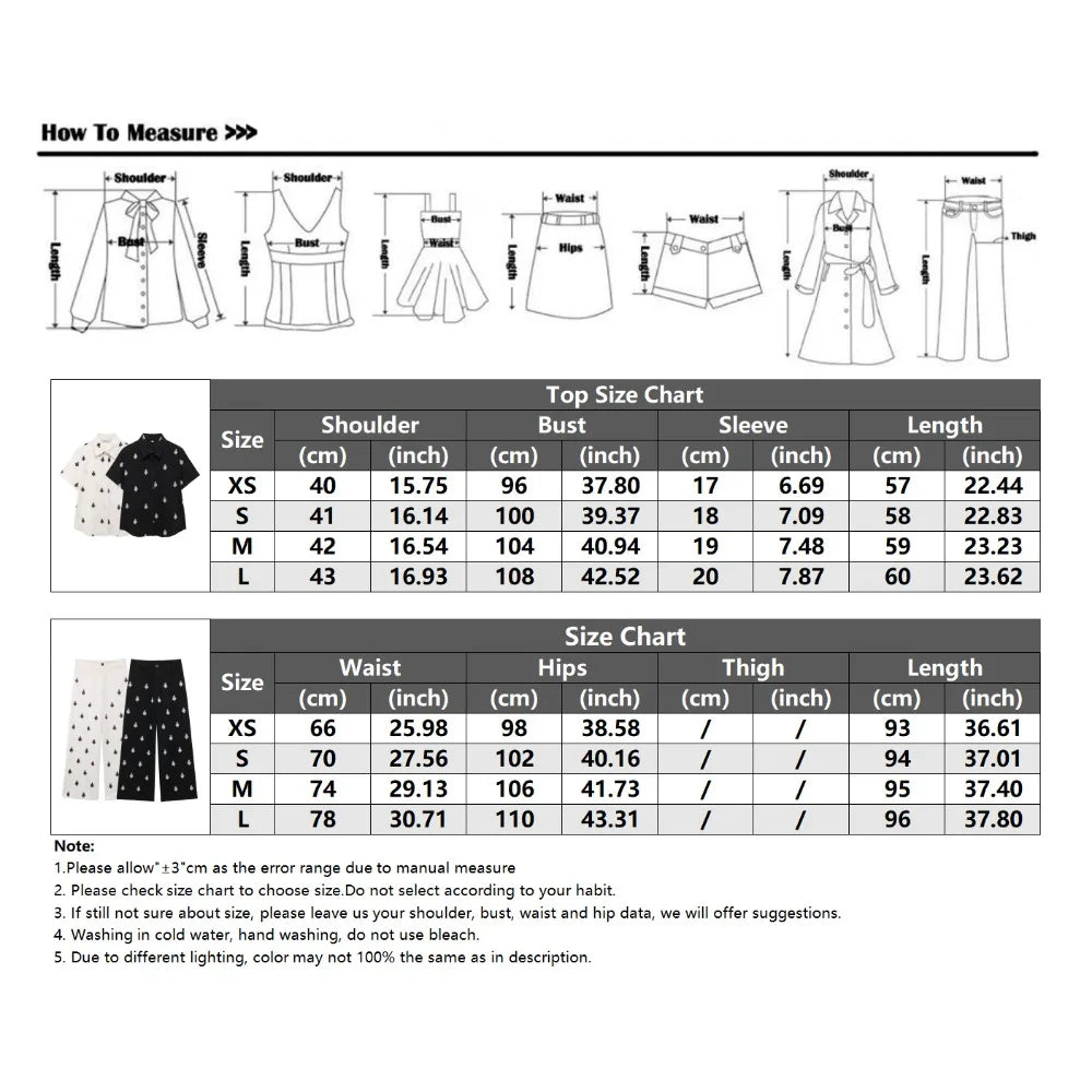 TRAF ZR Elegant Embroidery 2 Piece Sets Women Pant Sets Turn-down Collar Short Sleeve Shirt Top + Wide Leg Pants with Belt Loops