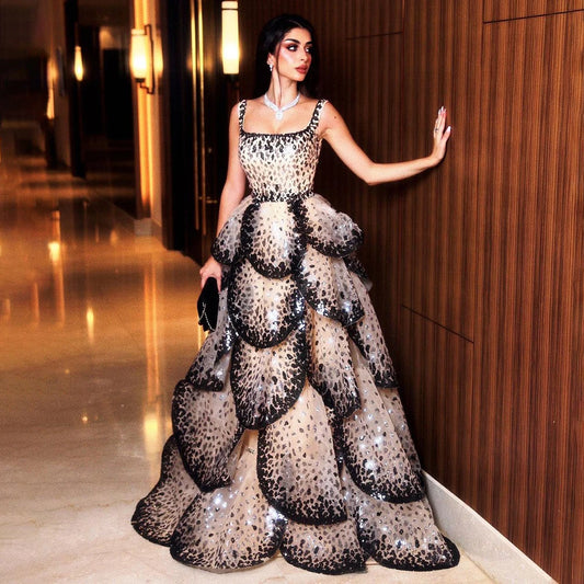 Maxy Collection Pro Luxury Ball Gowns Evening Dresses Tiered Ruffles Wedding Party Dress Customized