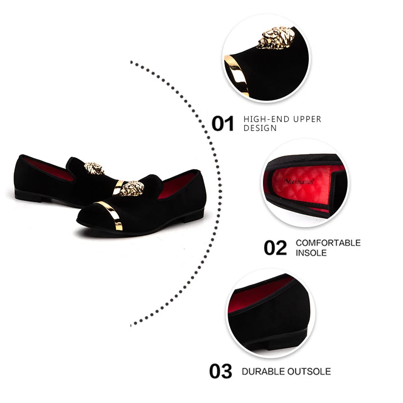 Visco Men's Loafers Brand Suede Velvet Leather Shoes Vintage Slip-on Classic Casual Men Driving Shoes Wedding Male Dress Shoes 39-47