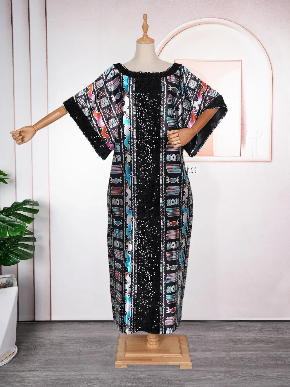 Gracy's Dresses for Women Plus Size Africa Clothes Dashiki Ankara Outfit Sequin Gown Kaftan Muslim Wedding Party Long Maxy Dress