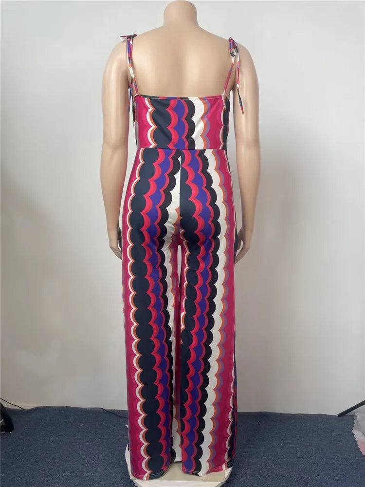Maxy Plus Size Jumpsuit Women Clothing Casual Tank Slip Wide Leg One Piece Outfit Summer Fashion Romper