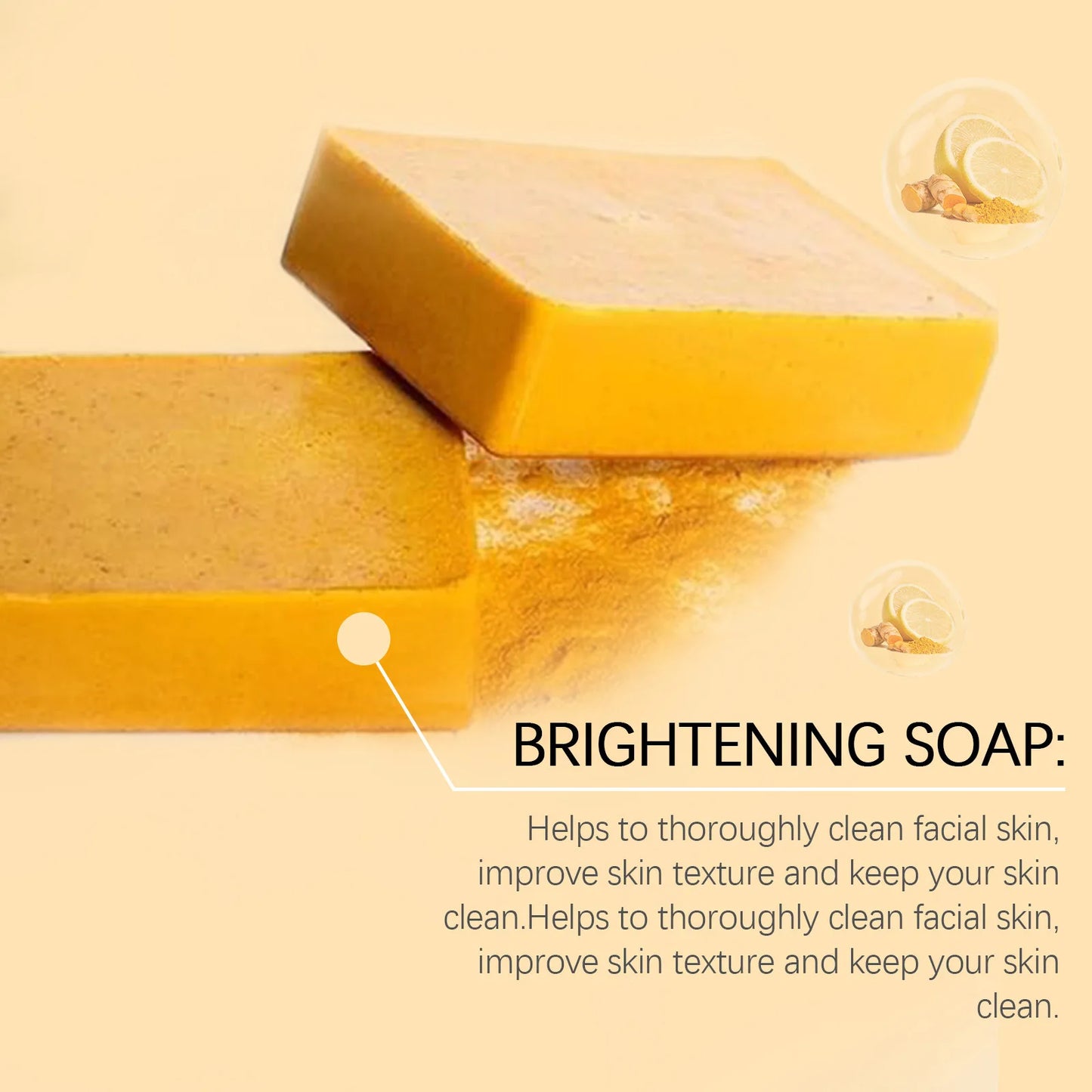 Babs OUHOE Kojic Acid Turmeric Soap Face Deep Cleaning Even Skin Tone Skin Lightening Soap Moisturizer Skin Care Handmade Lemon Soap