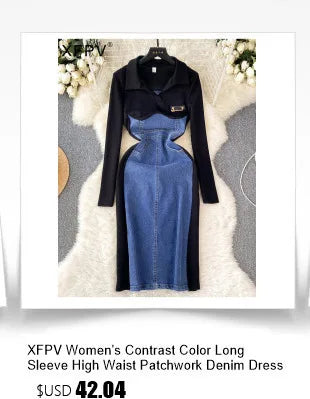 Amay Women's Temperament Puff Long Sleeve Hanging Neck Split Metal Pleated Dress Y2k Fashion Tide Spring Summer