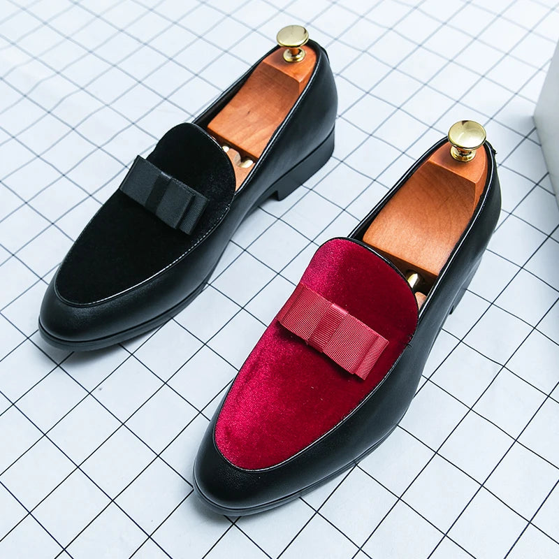 Visco Good Quality British Style Shoes Men Casual Leather Business Shoes Men's Dress Shoes Bow Tie Formal Leather Large Size 48