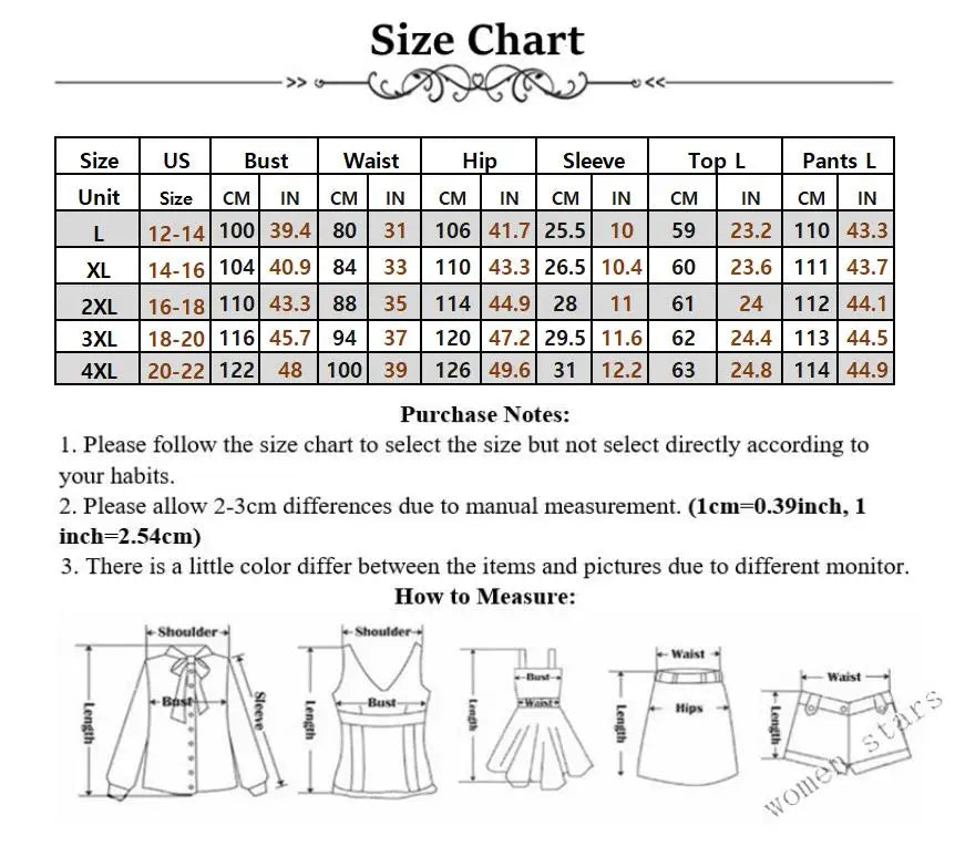 Maxy Plus Size Two Piece Sets Women Clothing Printed T-shirts Tops and Solid Pants Wide Leg Pockets