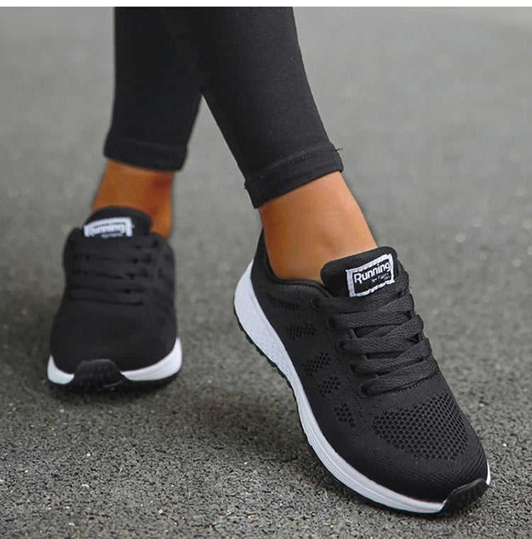 Macy New Fashion Sneakers For Women Walking Soft Sneakers Women Mesh Fabric Lace Up Female Footwear Shoes For Women