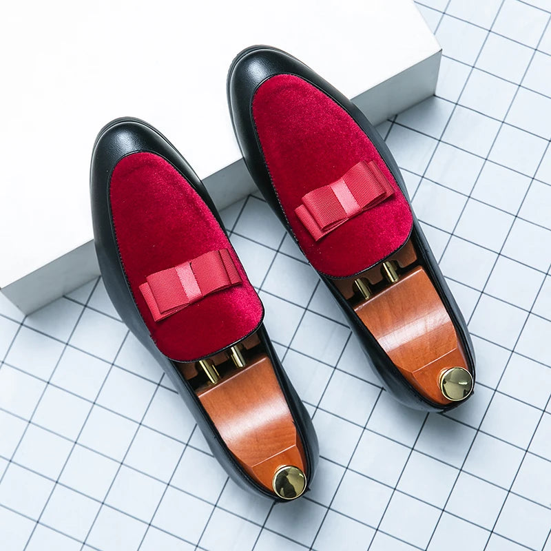 Visco Good Quality British Style Shoes Men Casual Leather Business Shoes Men's Dress Shoes Bow Tie Formal Leather Large Size 48