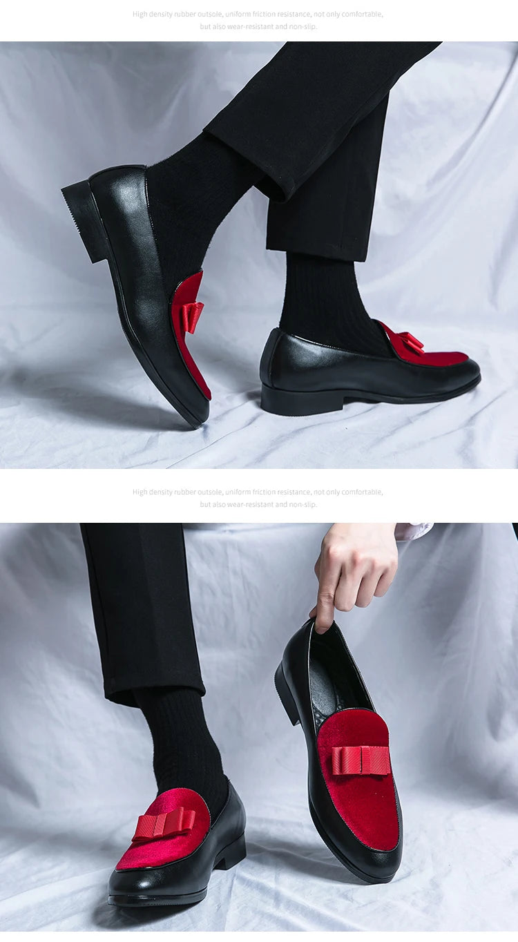 Visco Good Quality British Style Shoes Men Casual Leather Business Shoes 2025 Men's Dress Shoes Bow Tie Formal Leather Large Size 48