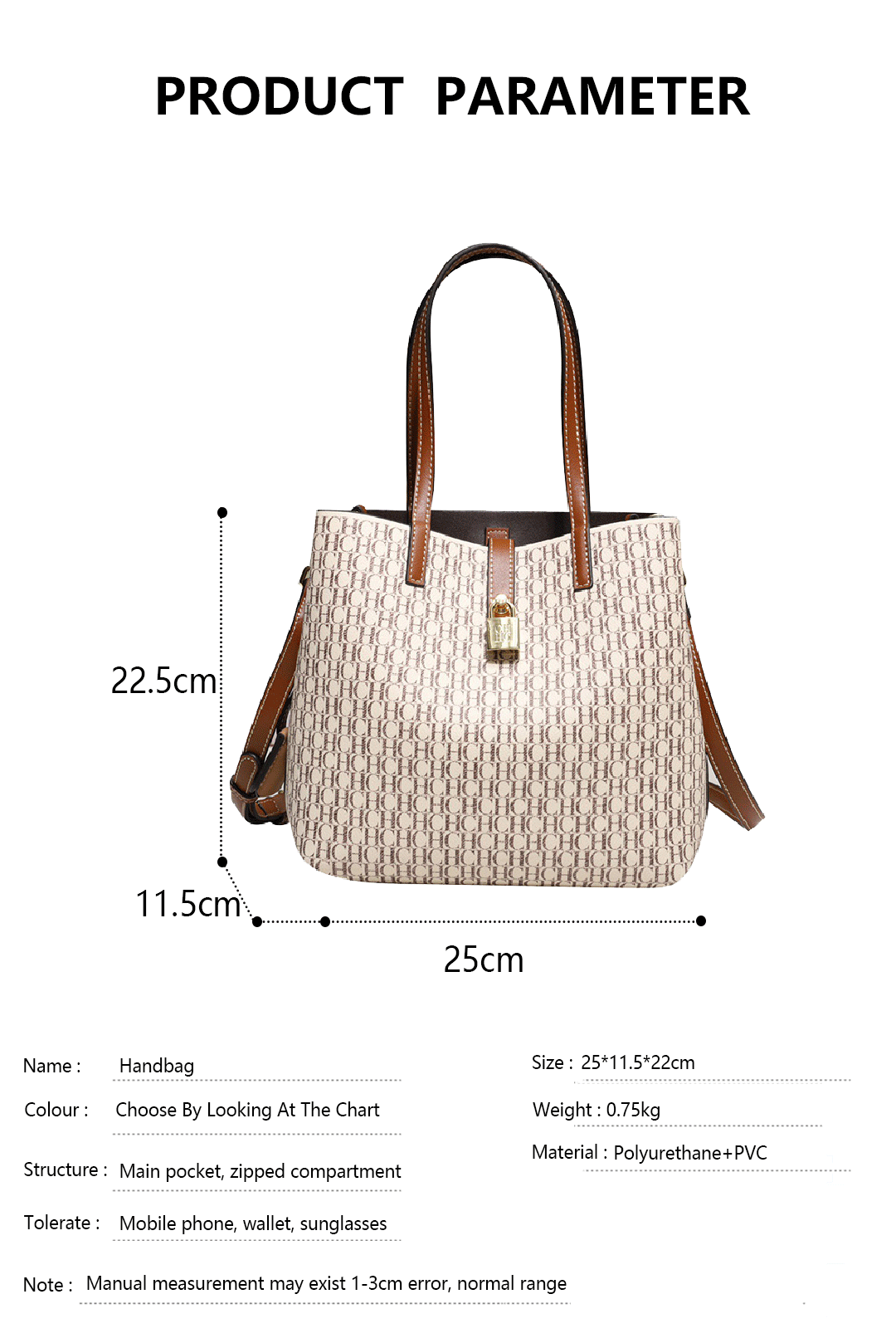 Maxy CH Premium Versatile Leather Crossbody Bag Ladies Large Capacity Daily Commuter Tote Bag Letter Print Design Ladies Fashion