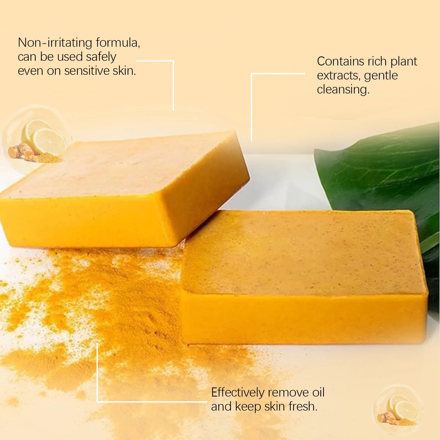 Babs OUHOE Kojic Acid Turmeric Soap Face Deep Cleaning Even Skin Tone Skin Lightening Soap Moisturizer Skin Care Handmade Lemon Soap