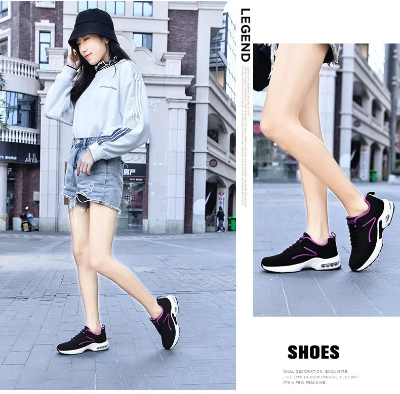 Maxy Women Casual Shoes Mesh Breathable Vulcanized Shoes Woman Autumn Fashion Comfortable Sneakers Women Mesh Casual Sports Sheos