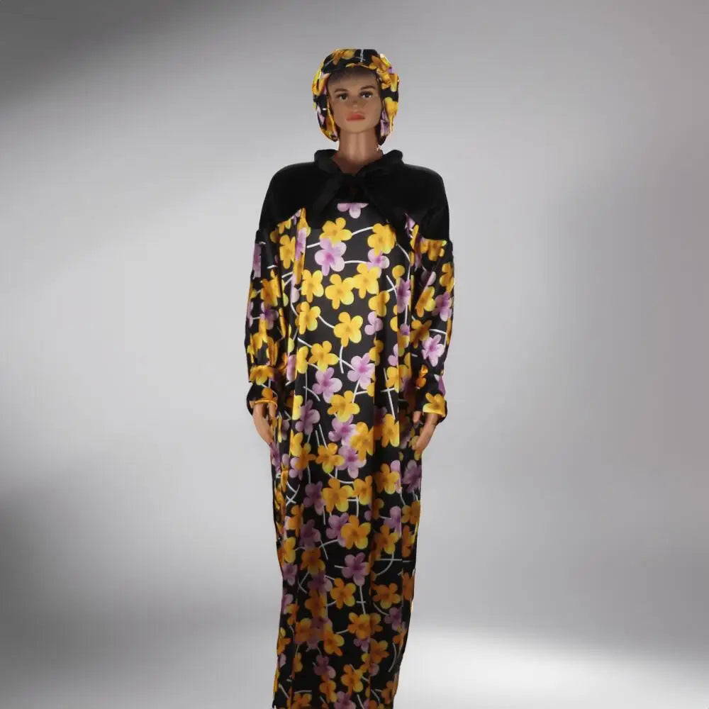 Maxy Smooth Rayon Fabric African Dresses for Woman Printing Dress Plus Size Elegant and Pretty Women's Dresses Female headband