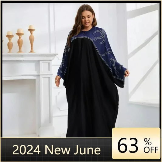 Maxy Loose Patchwork Diamonds Rhinestone Robes With Scarf Stylish African Long Dress Dubai Turkey Luxury Elegant dress