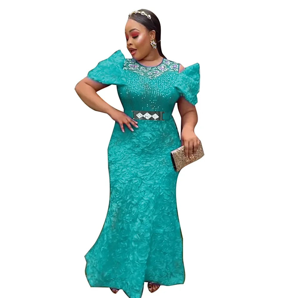 Macy Plus Size Evening Dresses for Women Luxury Sequin Gown Elegant Christmas Wedding Party Long Dress Ankara Ladies Clothing