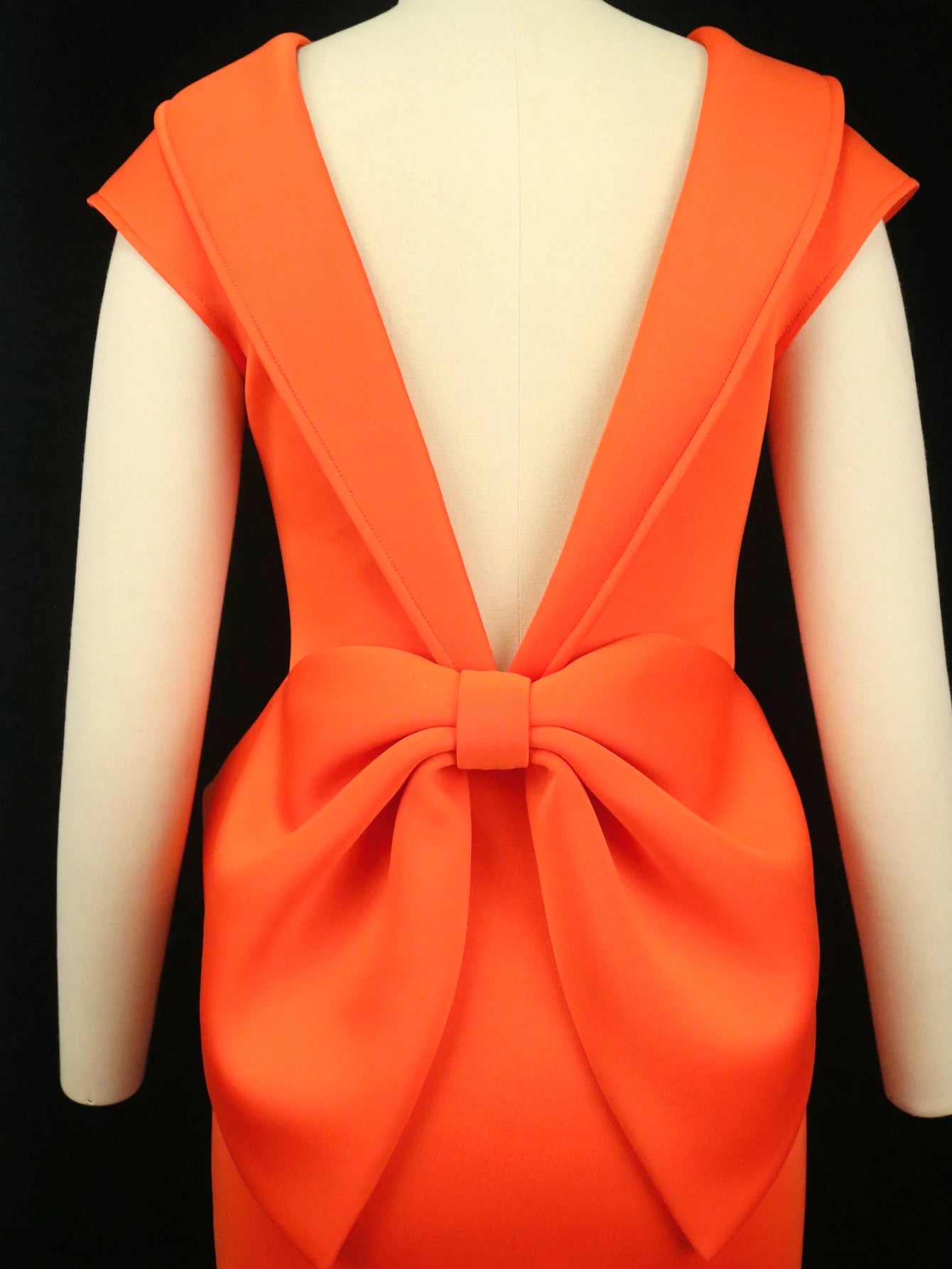 Maxy Women Wedding Guest Orange Dress Sexy Backless Big Bow Long Split Sheath Elegant African Gowns Celebrate Robes dress