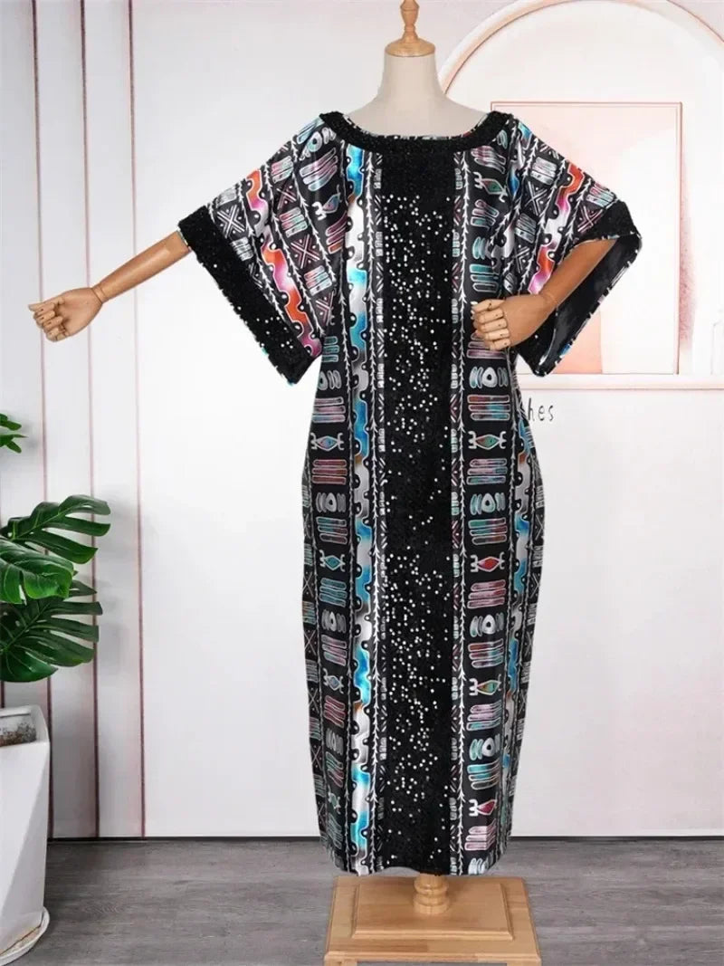 Macy Women Traditional Dresses Dashiki Print Macy Robe Turkey Africa Clothes Party Evening Gown Plus Size Boubou Dress