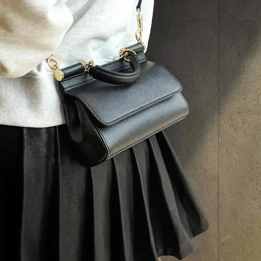 Maxy New Handprint Cowhide Bags For Women Luxury Designer Shoulder Bag Fashion Ladies Handbags