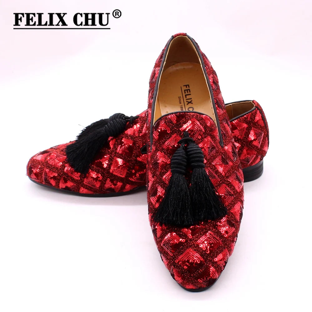 Maxy Fashion Designer Spring Summer Men's Tassel Loafers Wedding Casual Shoes Black Red Luxury Brand Men's Dress Fashion Shoes for Men